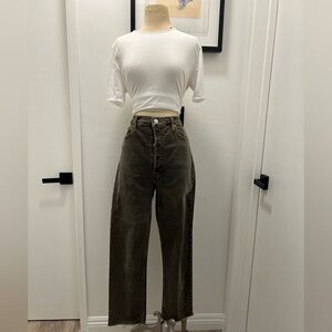 RE/DONE Denim jeans button fly size 31 color khaki